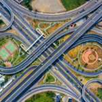 Accra-Kumasi Expressway planned six-lane route and interchanges