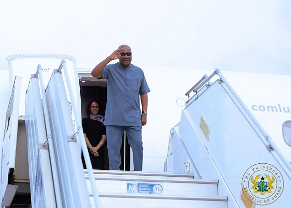 John Dramani Mahama departs Accra for AU Summit in Addis Ababa