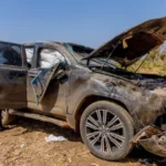 Official convoy on Bolgatanga–Tumu Road in Ghana