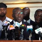 Ghana MPs addressing press on cocoa producer price cut