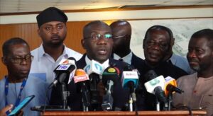 Ghana MPs addressing press on cocoa producer price cut